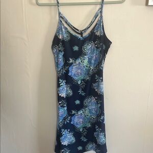 Floral Blue Slip Dress